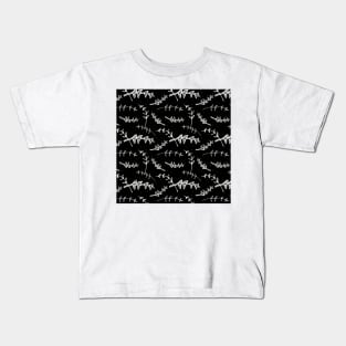 Botanical-Pattern, set, black, white 1, botanic, nature, botanical, floral, flowers, floral-pattern, leaves, plants, minimalist, garden, jungle, leaf, exotic, tropical, flower, boho, cacti, succulent, digital, graphic-design, pattern, Kids T-Shirt